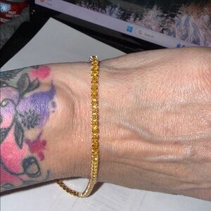 Elegant Gold & Yellow Stone Tennis Bracelet